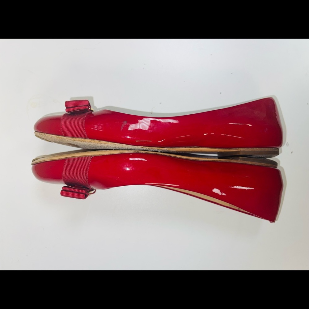 Red Salvatore Ferragamo Women Varina Ballet Flat Size 11 - Picture 4 of 6